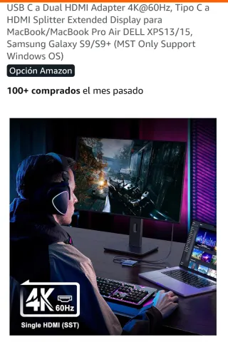 Adaptador USB-C a HDMI 4K 60Hz