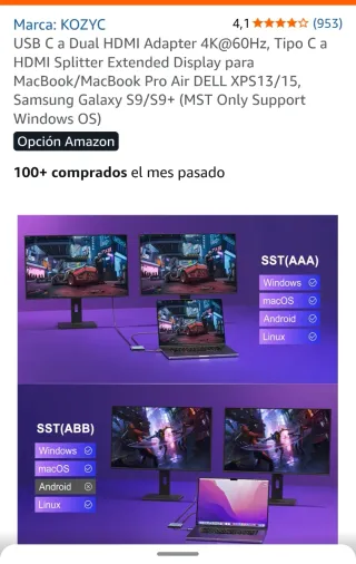 Adaptador USB-C a HDMI 4K 60Hz