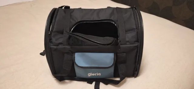 Transportín Perro/Gato Negro y Azul