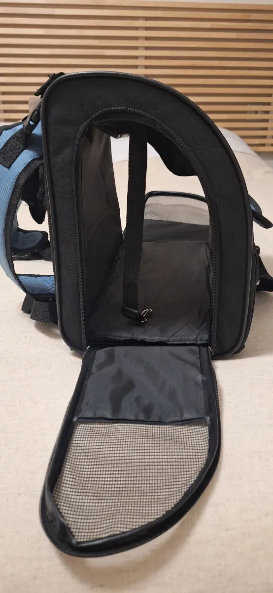 Transportín Perro/Gato Negro y Azul