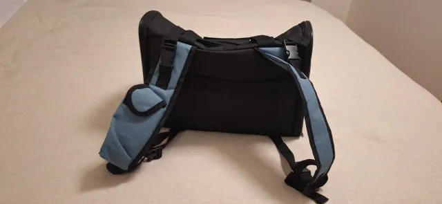 Transportín Perro/Gato Negro y Azul