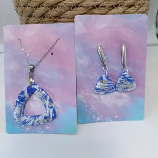 Conjunto Pendientes y Colgante hechos a mano, Triá