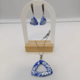 Conjunto Pendientes y Colgante hechos a mano, Triá