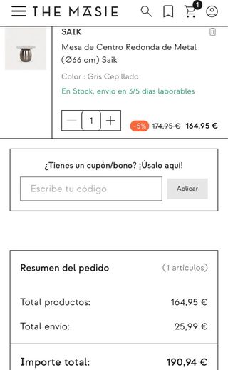 Mesa Centro THE MASIE Nueva