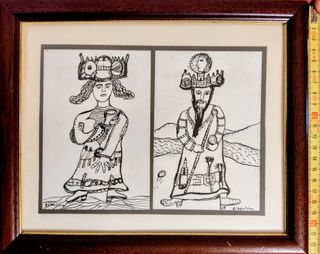 AFMolina. "Personajes con abrigo de viaje". 25x20