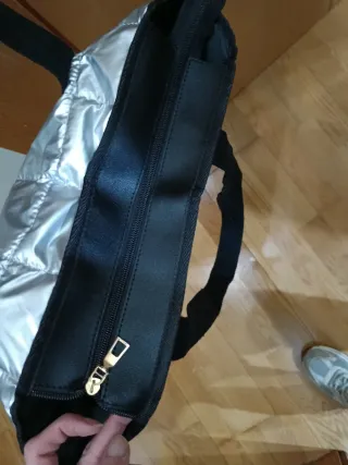 Bolso Tote Bag Plata Acolchado