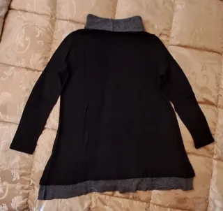 Maglioncino dolcevita nero/grigio taglia XL