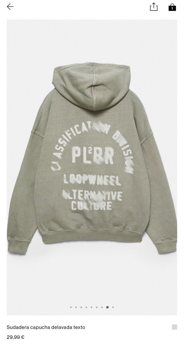 Sudadera PULL&BEAR capucha efecto lavado