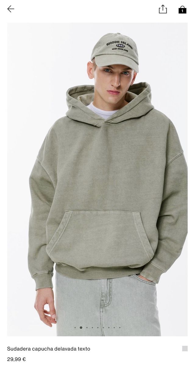 Sudadera PULL&BEAR capucha efecto lavado