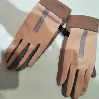 Guantes Invierno Talla S Marrón y Gris
