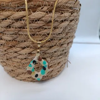 Conjunto Pendientes y Colgante Estampado