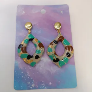 Conjunto Pendientes y Colgante Estampado