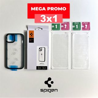 13 | Custodia Spigen + 2 Vetri Temperati | iPhone