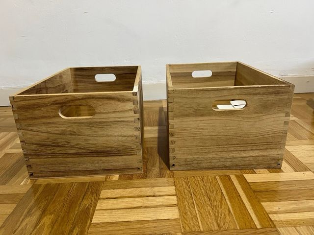 Set 2 Scatole Organizzatore in Legno