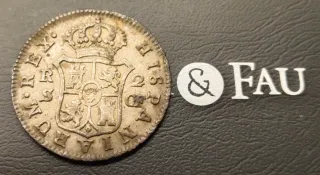 Moneda 2 Reales Plata Carlos III 1779 Sevilla