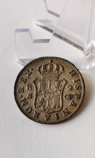 Moneda 2 Reales Plata Carlos III 1779 Sevilla