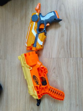 Pistola Nerf Azul y Naranja