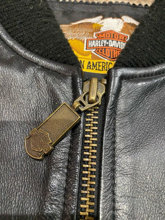 Cazadora Piel Harley Davidson XL Negra