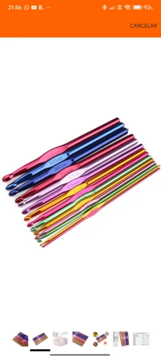 Set de agujas de crochet y accesorios