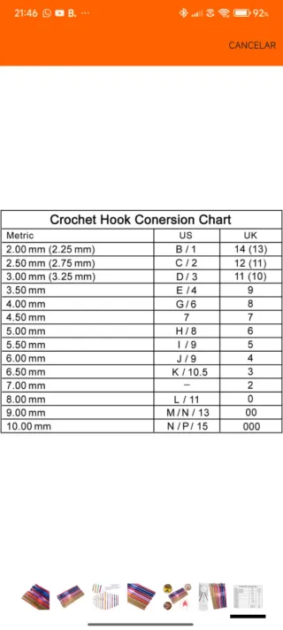 Set de agujas de crochet y accesorios