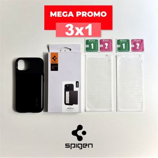 13 | Custodia Spigen + 2 Vetri Temperati | iPhone