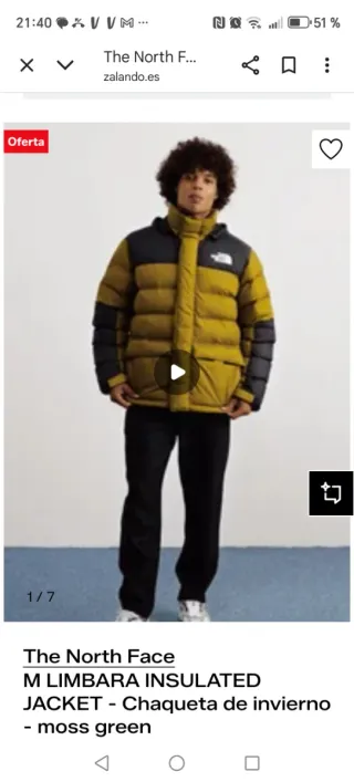 Abrigo The North Face acolchado caballero