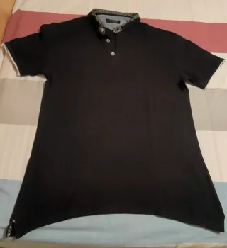 Camiseta Polo Zara Man Negra