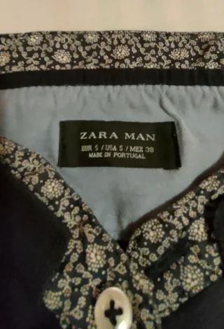Camiseta Polo Zara Man Negra