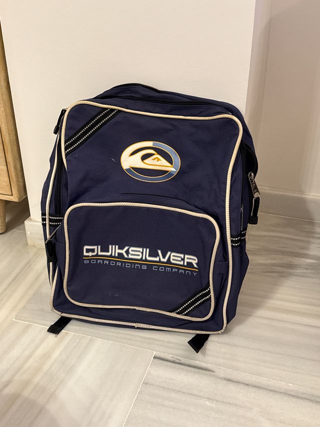 Mochila Quiksilver Azul y Beige
