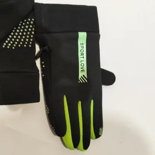Guantes Invierno Talla M Negro/Verde
