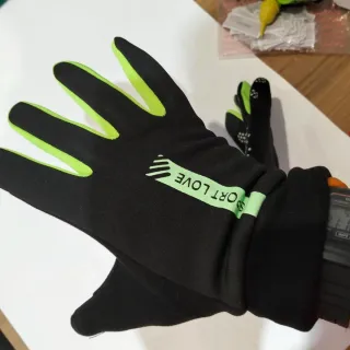 Guantes Invierno Talla M Negro/Verde