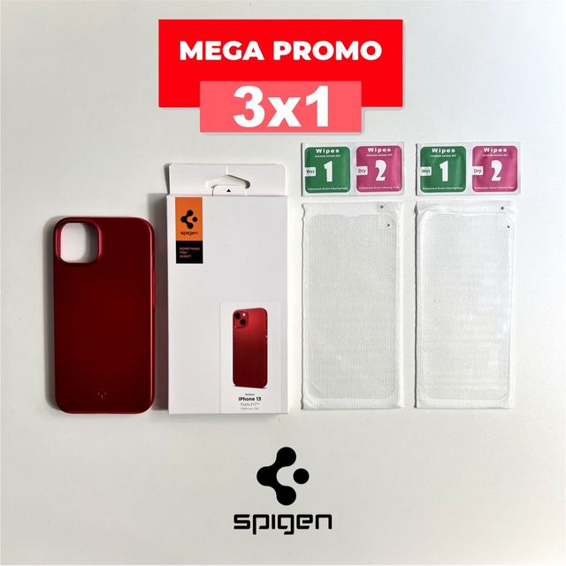 13 | Custodia Spigen + 2 Vetri Temperati | iPhone