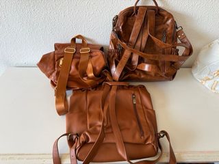 Pack 3 Mochilas Polipiel Marrón