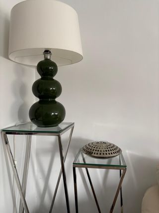 2 Comodini in Acciaio e Cristallo