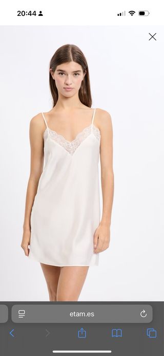 Camisón Etam satén encaje blanco