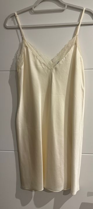 Camisón Etam satén encaje blanco