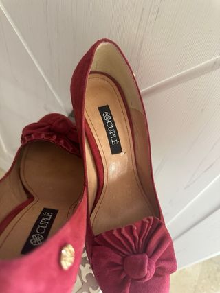 Salones Cuplé Rojos Tacón Plataforma