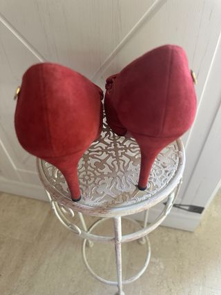 Salones Cuplé Rojos Tacón Plataforma