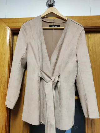 Chaqueta Zara Antelina Beige/Rosa