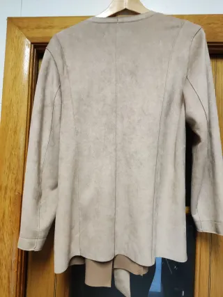 Chaqueta Zara Antelina Beige/Rosa