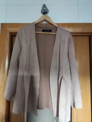Chaqueta Zara Antelina Beige/Rosa