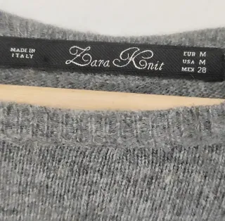 Jersey Zara mujer gris con tijeras
