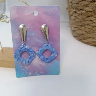 Pendientes en tendencia azules artesanales