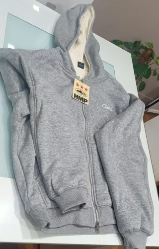 Sudadera HMP gris con cremallera