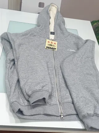 Sudadera HMP gris con cremallera