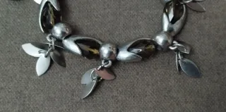 Pulsera elástica cristal ahumado y metal