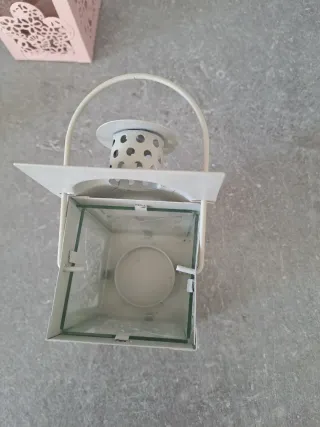 2 Lanterne Decorative Vetro Metallo