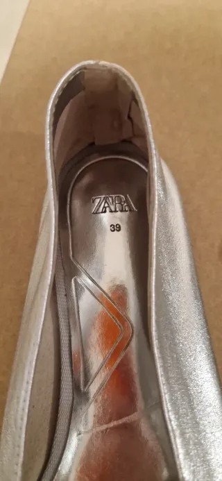 Bailarinas Zara plateadas talla 39