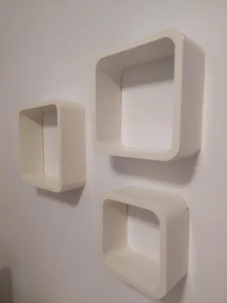 Set di 3 Scaffali Cubo Bianco