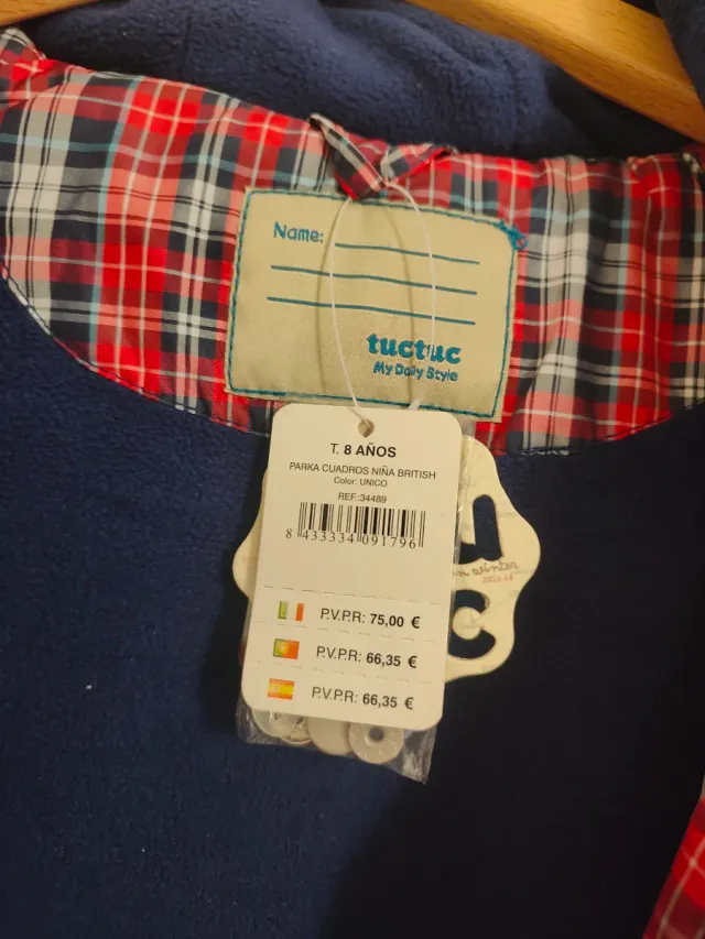 Abrigo Tuc Tuc Niña Talla 8